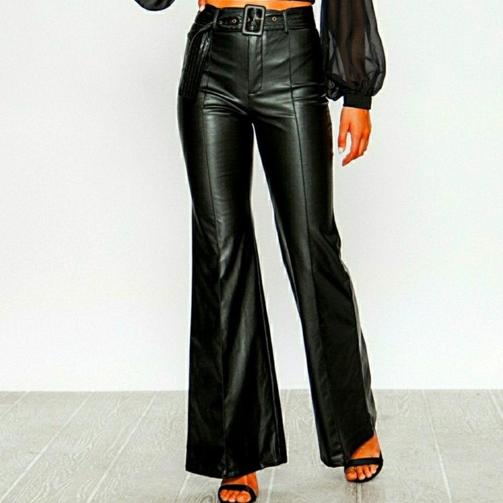 NEW Jealous Tomato Black Faux Leather Pants